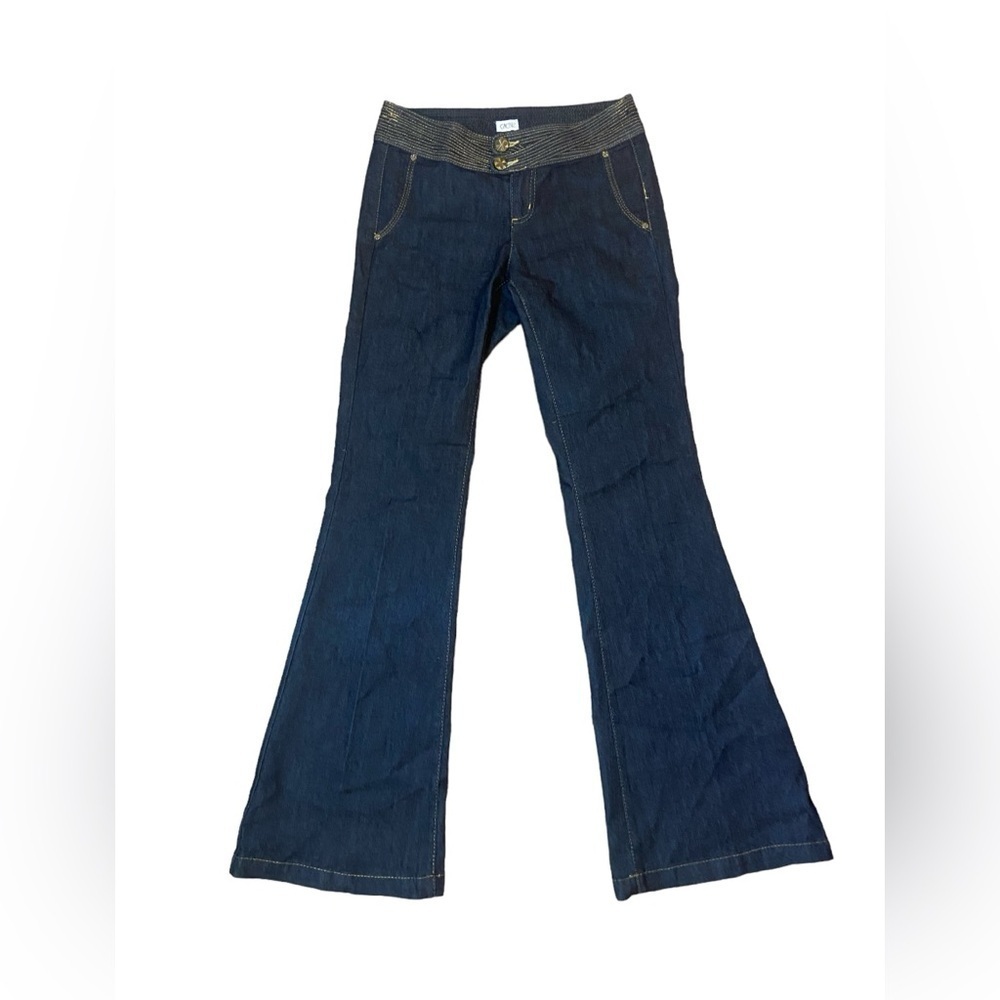 Cache Wide Leg Bell Button Low Rise Denim Jean Size 2